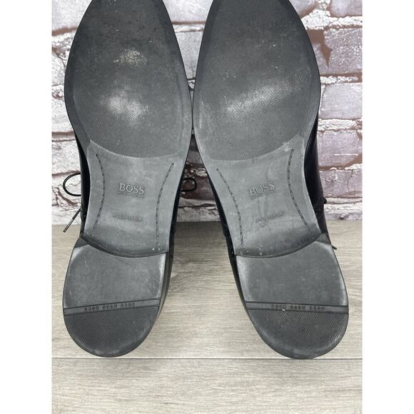 Boss Hugo Boss Black Leather Wingtip Oxfords Dress Shoes Men\'s Sz 12M US/45EU main image 5